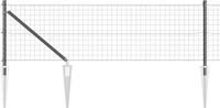 vidaXL Euro-hek - met grondpennen - 50 x 0,6 m - PVC-Coated Staal - Grijs