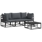 vidaXL - Tuinbank - Set - 4 - st - Zwart - Metaal