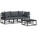 vidaXL - Tuinbank - Set - 4 - st - Zwart - Metaal