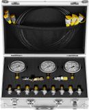 VEVOR Hydraulische Druktestset, 250/400/600 Bar, 3 Meters, 11 Testkoppelingen, 3 Testslangen, Hydraulische Testmeterset voor Graafmachines Met Draagbare Draagtas voor Graafmachines, Tractoren, Bouwmachines