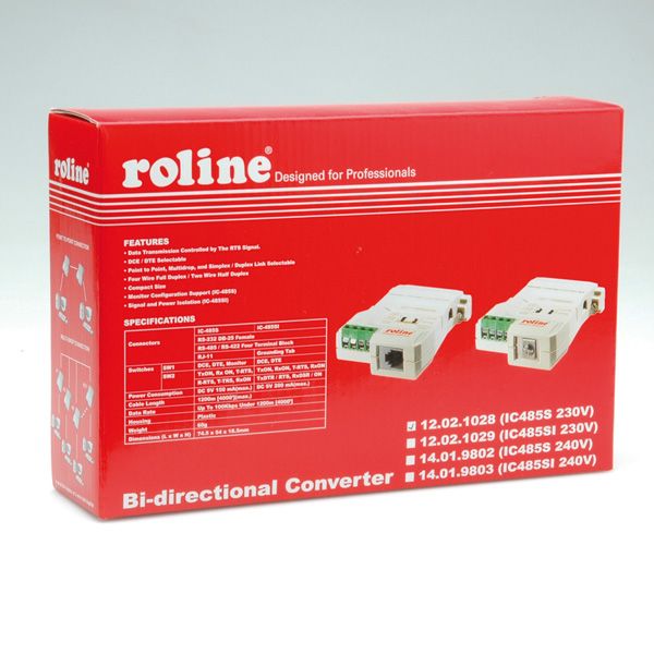 ROLINE Converter RS232-RS485, zonder galvanische scheiding - 12.02.1028
