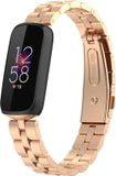 Strap-it Stalen Smartwatch bandje - Geschikt voor Fitbit Luxe - Rosé Goud