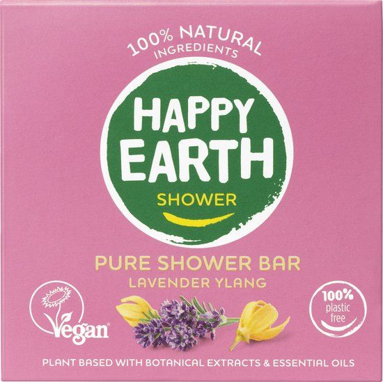 Happy Earth 100% Natuurlijke Shower Bar Lavender Ylang - 90 gr