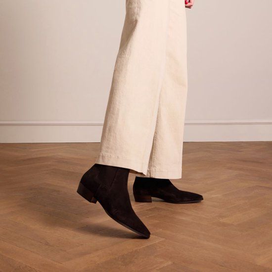 Manfield Dames Bruine suède Chelsea boots Maat 40