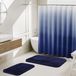 Merkloos Ensemble de salle de bain 15 pièces - Rideau de douche et tapis - Décoration de salle de bain - Microfibre super absorbante - 15 pièces - Bleu marine