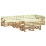 vidaXL - Buiten - bank - set - 9 - st - Wit - en - crèmekleurig