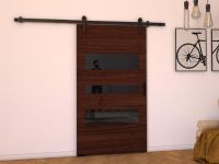 LITAFO Porte coulissante 86 cm wengué