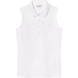 Lacoste Polo slim fit femme blanc, uni