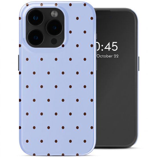 Selencia Hoesje - Geschikt voor Apple iPhone 15 Pro - Backcover - Happy Dots Digital Sky