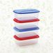 Cosmoplast 4 Kleine Dozen Lt. 0,400, Koelkast, Vriezer, Magnetron. 2 Rode + 2 Blauwe