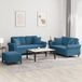 Maison Exclusive ensemble de canapé 3 pièces avec coussins, velours bleu