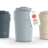 LARS NYSØM Bevægelse Thermos Coffee Mug-to-go 380ml - BPA-vrij met Isolatie - Lekvrije Roestvrijstalen Thermosbeker (Sky Blue - Powder)