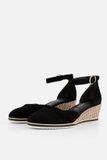 Tamaris Espadrilles Sleehak Zwart Leer Dames Maat 36