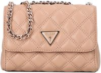 GUESS Giully II Mini Compound Convertible Flap Bag Beige Lichtbruin