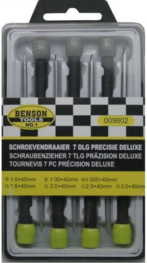 Benson Precisie Schroevendraaier set Deluxe - 7 delig | 8718692622975
