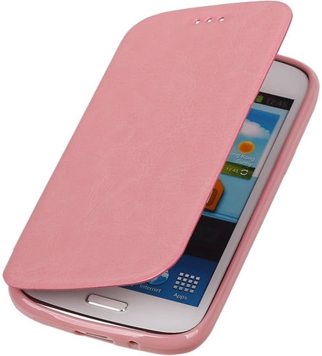 Best Cases Polar Map Case Licht Roze Huawei Ascend G510 TPU Bookcover Hoesje