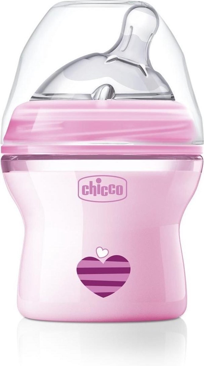 Chicco Naturalfeeling Pink Medium Flow Bottle 250ml 2m roze