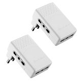 Electraline 92306 Set met 2 meervoudige stekkeradapters, 3 stopcontacten, tweewaardig, 10/16 A, wit