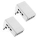 Electraline 92306 Set met 2 meervoudige stekkeradapters, 3 stopcontacten, tweewaardig, 10/16 A, wit