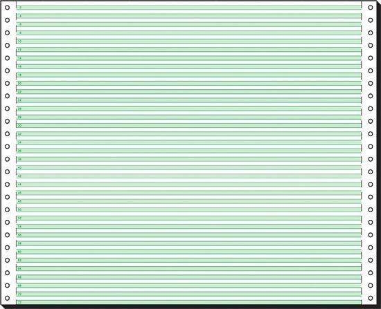 Sigel DIN-kettingpapier, 375 mm x 12´ (30,48 cm), 1-voud, groen gestreept