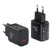 Watio Wave Oplader - wand-/reisoplader met USB-c PD+ aansluiting en 1 USB-a, vermogen 35 W, zwart