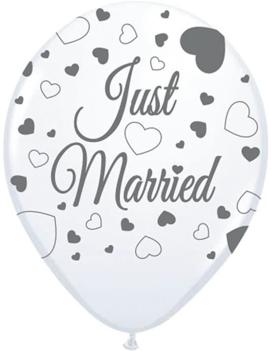 Folat Ballonnen Just Married hartjes
