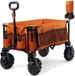Merkloos Opvouwbare XXL bolderkar met brede banden en zijvak - strandwagen met bekerhouder en verstelbare handgreep - belastbaar tot 100 kg