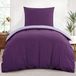 TRANKIELO® - Linge de lit 155 x 220 cm - Violet/Lavande - 2 pièces - Microfibre douce - Design réversible