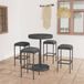 Prolenta Maison Exclusive 5-delige tuinset met bar en kussens, polyrotan, grijs