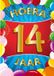 Bellatio Decorations Verjaardag deurposter - 2x - 14 jaar - multi - 59 x 84 cm