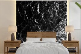 Nr1Wallpaper Behang - Fotobehang Marmer - Zwart - Wit - Klassiek - Breedte 220 cm x hoogte 220 cm