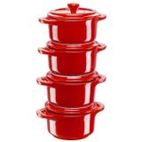 ZWILLING CERAMIQUE Plat rond en creux en céramique pour plat au four avec couvercle, rouge, 10 cm