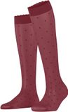 FALKE Dot gedessineerd materiaal transparant 15 DEN kniekousen dames rood - maat 39-42