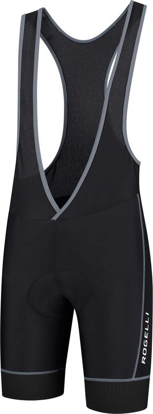 Rogelli Lugo Hightech 2.0 Bibbed Fietsbroek - Maat XXL - Heren - Zwart/Grijs