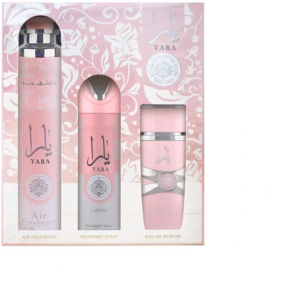 Lattafa Yara gift set - Eau de parfum, Perfume Spray & Air freshener - 3-delig