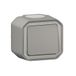 Legrand Drukschakelaar, 10 A, Plexo, waterdicht IP55, volledige verlichtingsbediening, inbouwklaar, oppervlaktemontage, grijs, 069720LE