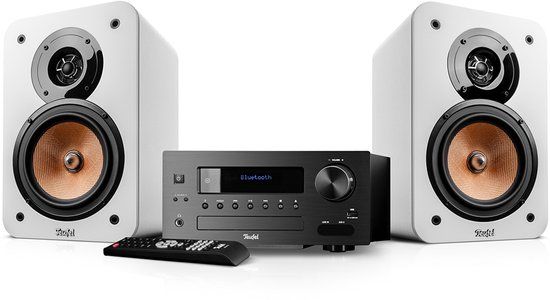 Teufel ULTIMA 20 KOMBO 2 - Premium compacte stereo installatie met 2-kanaals hifi-boekenplankspeakers - Bluetooth aptX, CD-speler en FM/DAB+ radio - wit