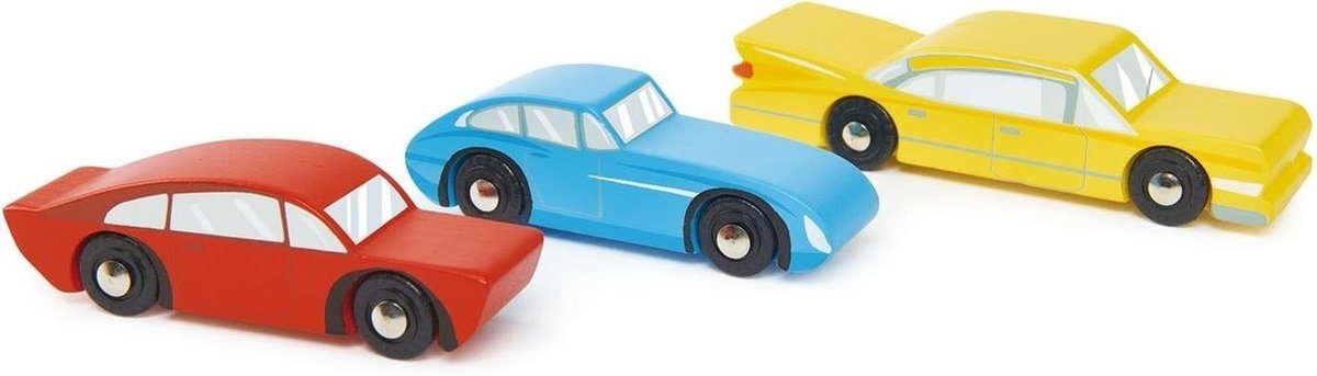 Tender Leaf Toys 3 Houten retro Auto's | Teander Leaf Toys