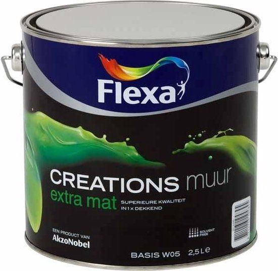 Flexa - Creations Muurverf Extra Mat - Lichtgrijs - Mengverf - 2.5 L