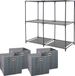 5Five Kastmandjes/opberg manden - grijs - 4x van 29 Liter