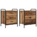 vidaXL Table de chevet 2 pièces bois vieilli 48 x 36,5 x 60 cm bois transformé