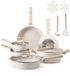 Set de casseroles à induction sans marque - 17 pièces - Blanc