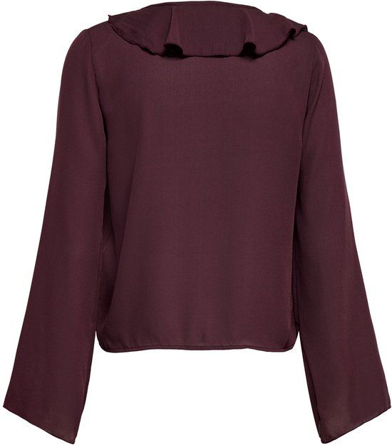 ONLY PGVINNI LIFE L/S FRILL TOP WVN Blouse Rood XL