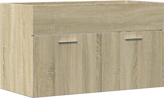 vidaXL Wastafelkast 80x38,5x46 cm spaanplaat sonoma eikenkleurig