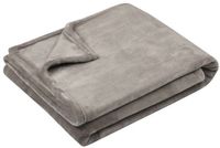Stof Textiles Plaid/Bankdeken Maribelle - lichtgrijs - 130 x 160 cm - polyester fleece