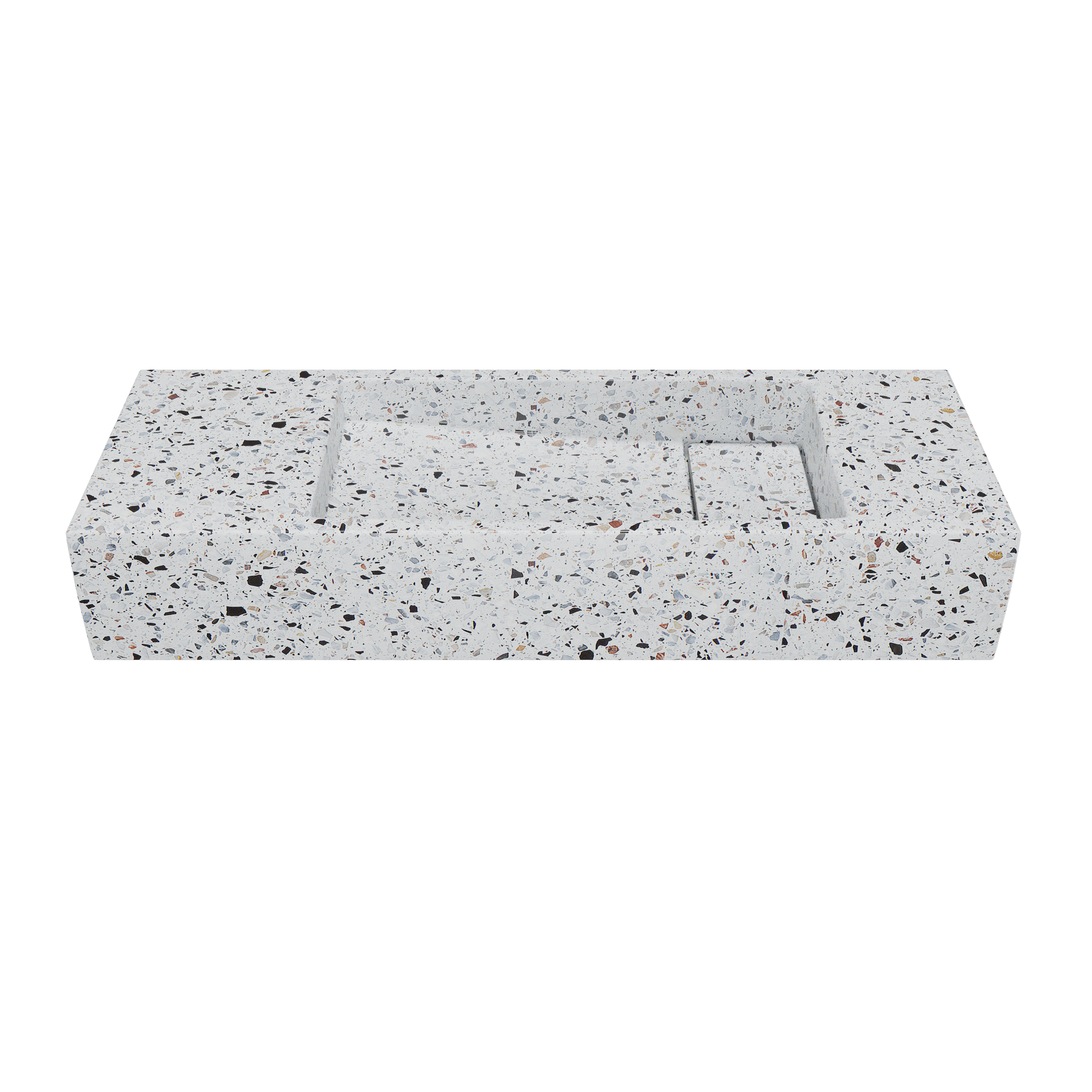 Balmani Mood fonteintje 55 x 20 cm bianco nero terrazzo