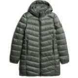 Superdry - Gewatteerde Fuji Mid jas met capuchon - Dames - Stormy Weather Blue