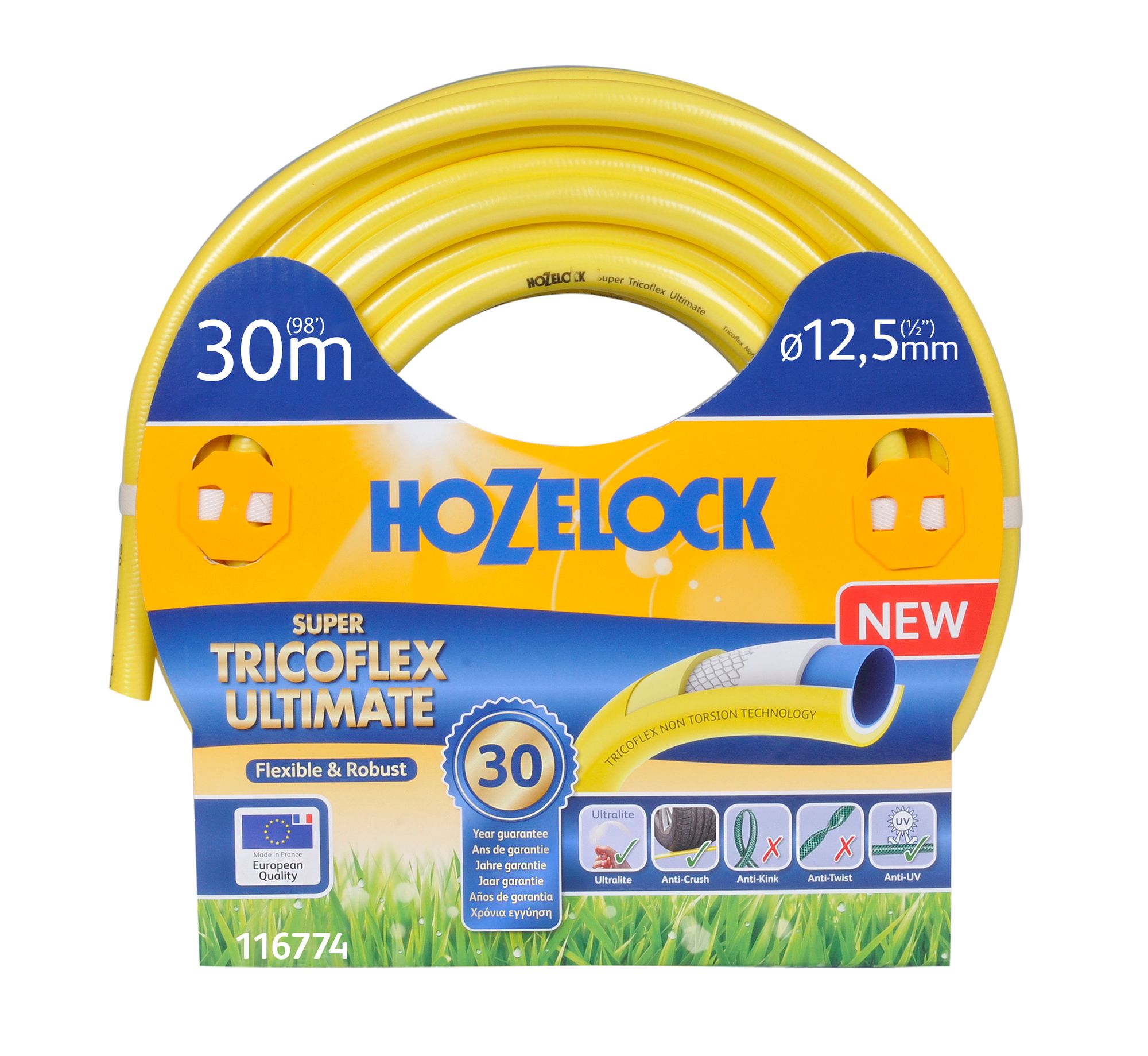 Hozelock Super Tricoflex Ultimate slang Ø 12,5 mm 30 meter - Geel