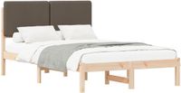 vidaXL Bedframe met Gevoerde Hoofdbord Taupe 120 x 190 cm