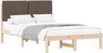 vidaXL Bedframe met Gevoerde Hoofdbord Taupe 120 x 190 cm